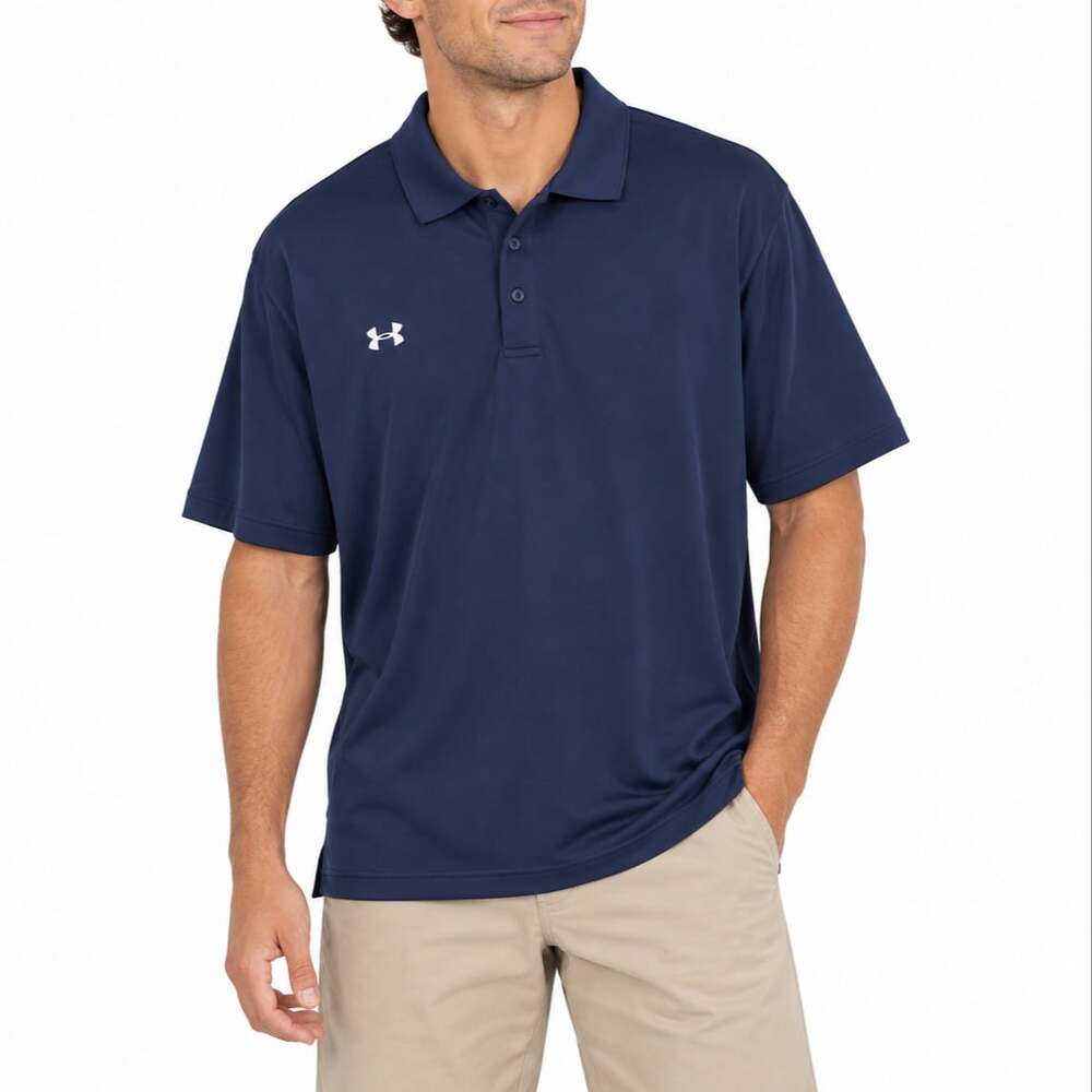 Under Armour Men's Athletic Golf Polo Shirt Navy Blue Short Sleeve